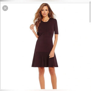 NWOT Gianni Bini Kelsey dress Rich Brown knit A-Line size L
